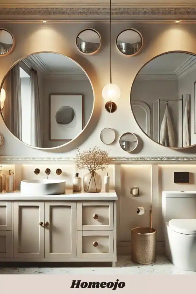 Round Mirrors for girly bathroom