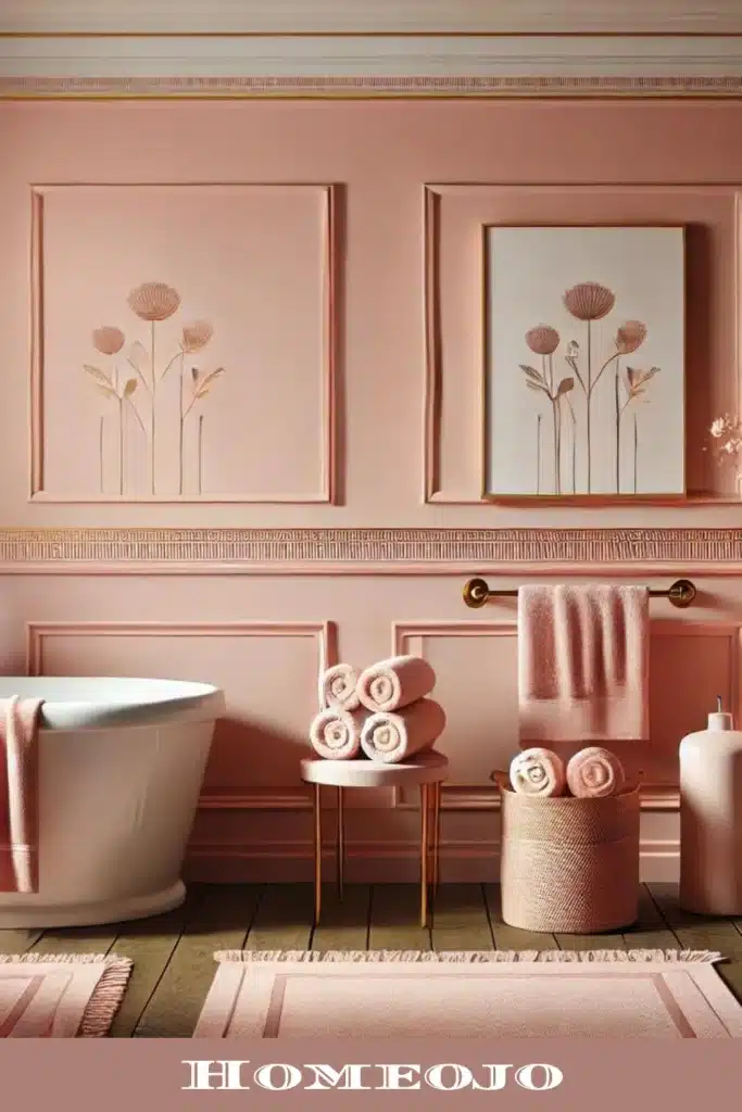 Blush Pink Walls for girly bathroom