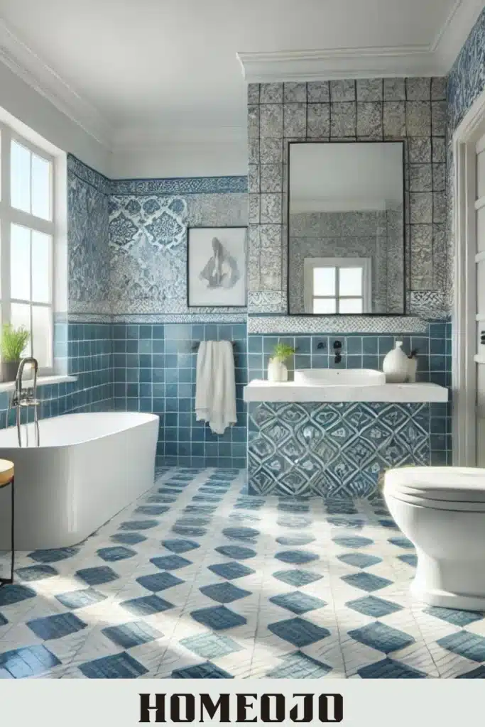 Classic Blue and White Tiles for bathroom