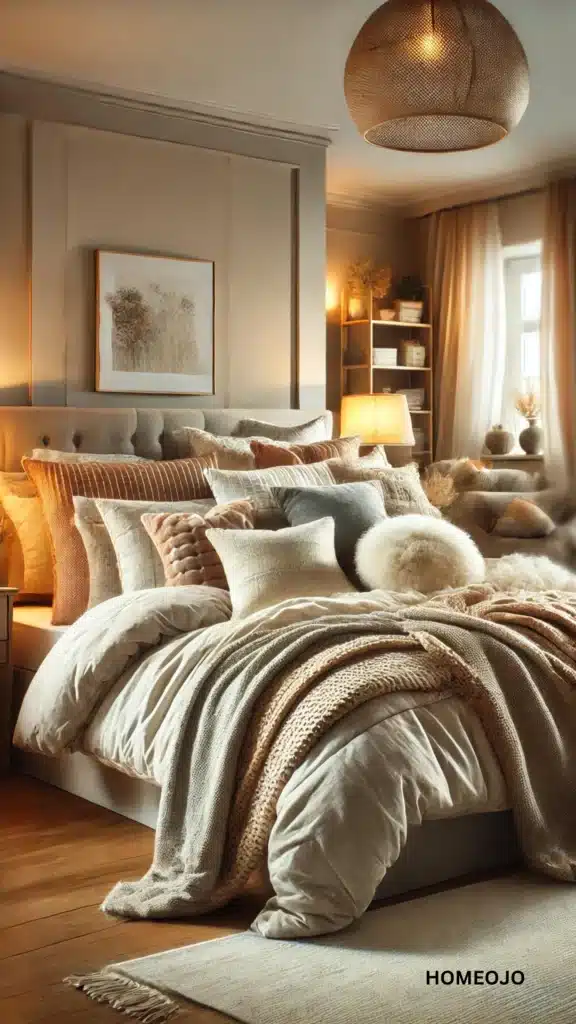 Layered Bedding for cozy bedroom