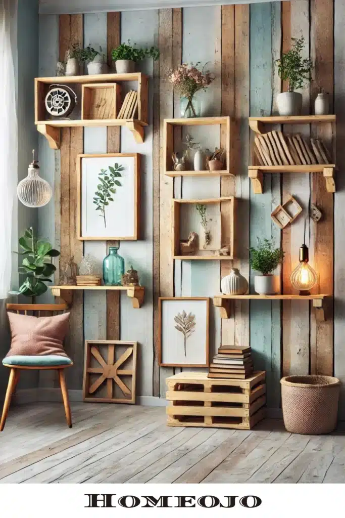 Small bathroom with unique and stylish shelve