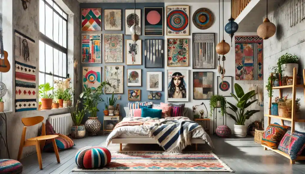 Eclectic Art for boho bedroom