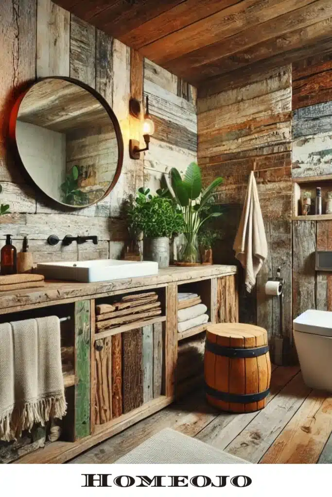 Wooden bins for bathroom