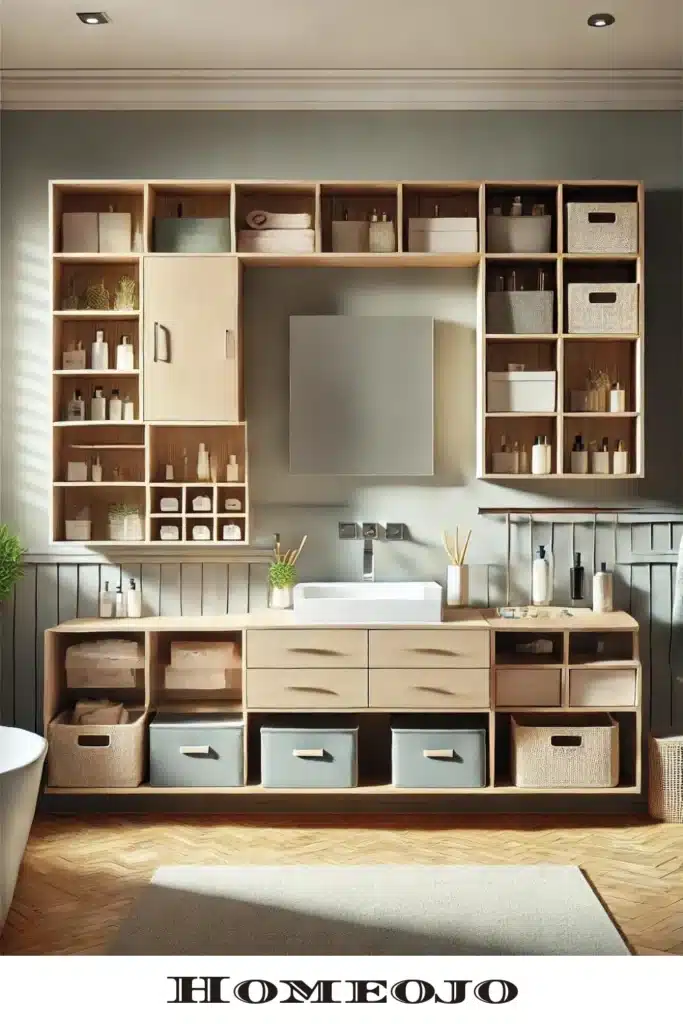 Beautiful storage design for small bathroom