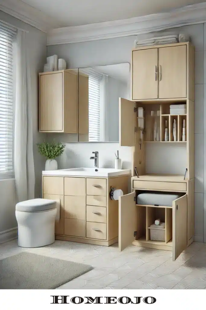 Wooden furniture for small bathroom