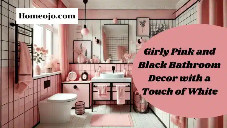 Girly Pink, white and Black Bathroom Decor-Homeojo