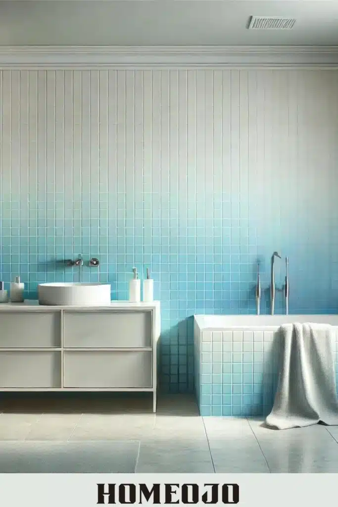 Gradient Blue Ombre Tiles for bathroom