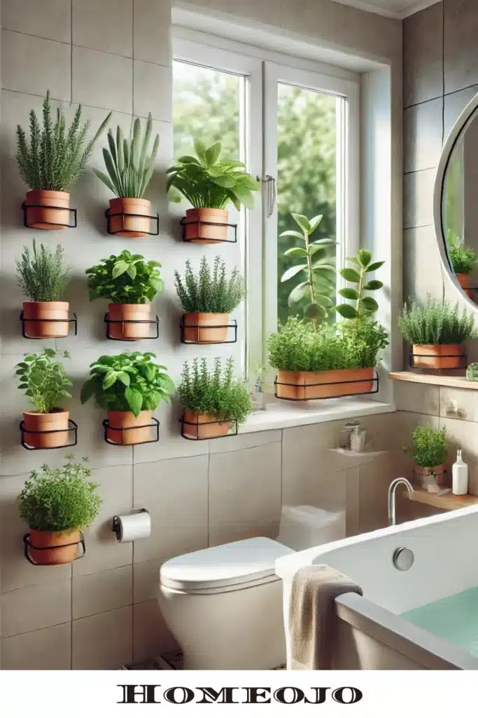 Herb garden for bathroom decor