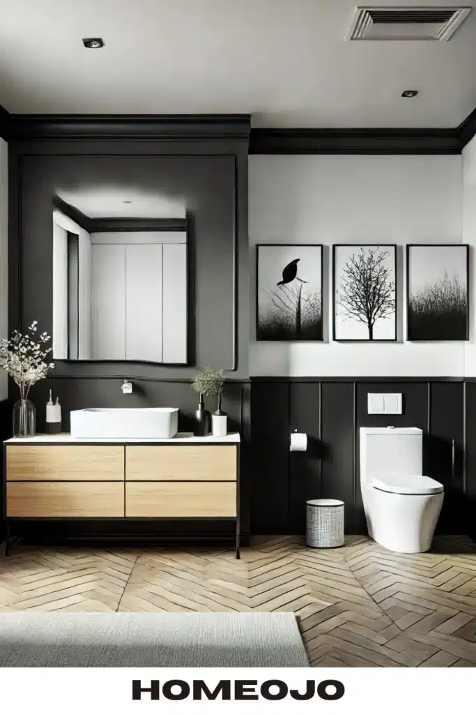 Couple bathroom with Contrast Walls