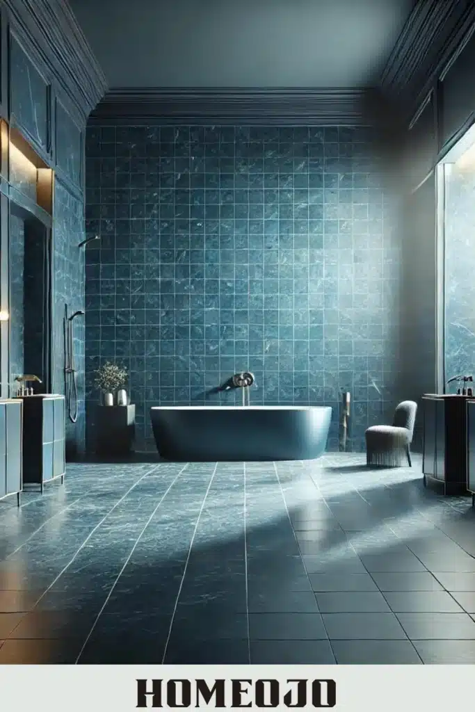 Dark blue tiles for bathroom