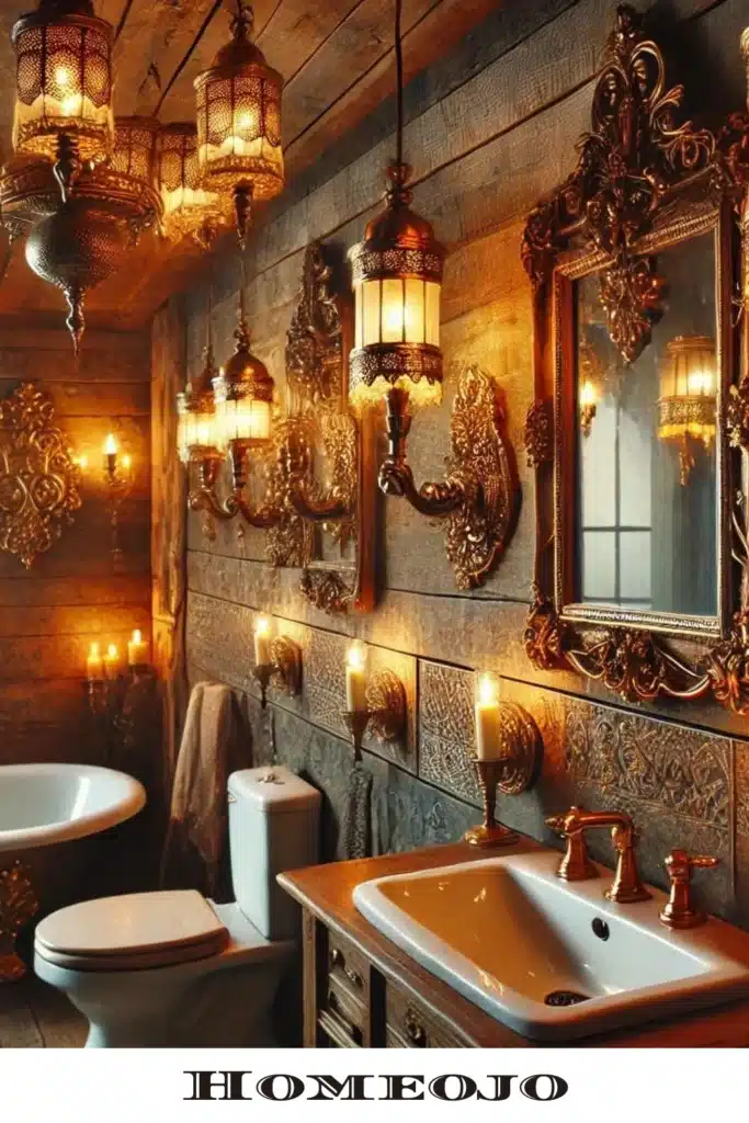 Gold lights for bathroom 