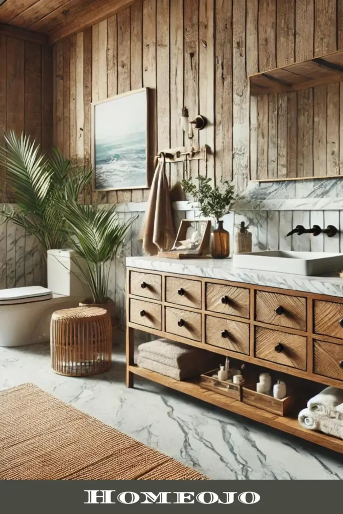 Layering Texture for coastal bathroom