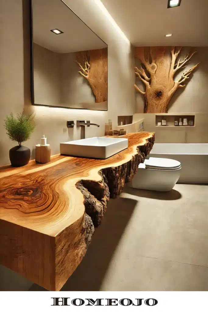 Wood countertop for bathroom