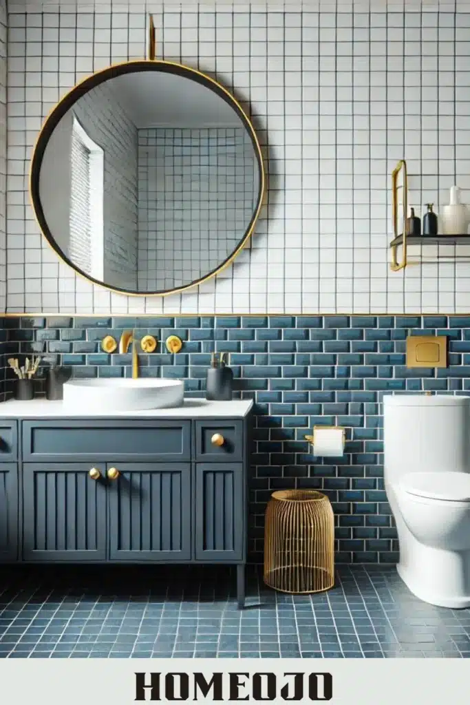 Navy Blue Subway Tiles for bathroom 