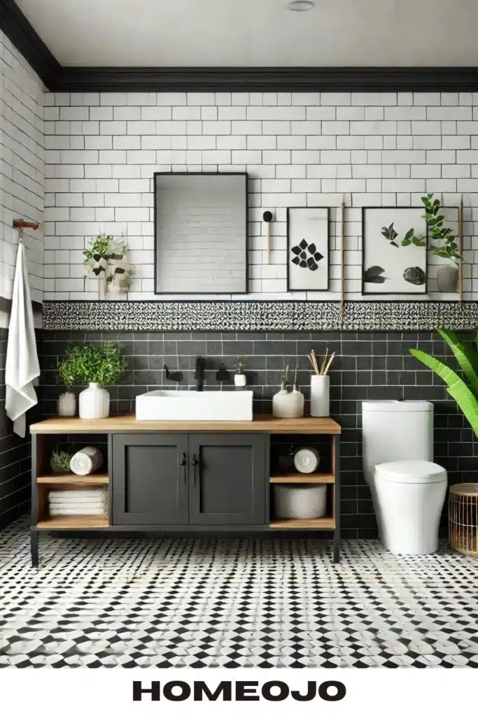 Black and white bathroom