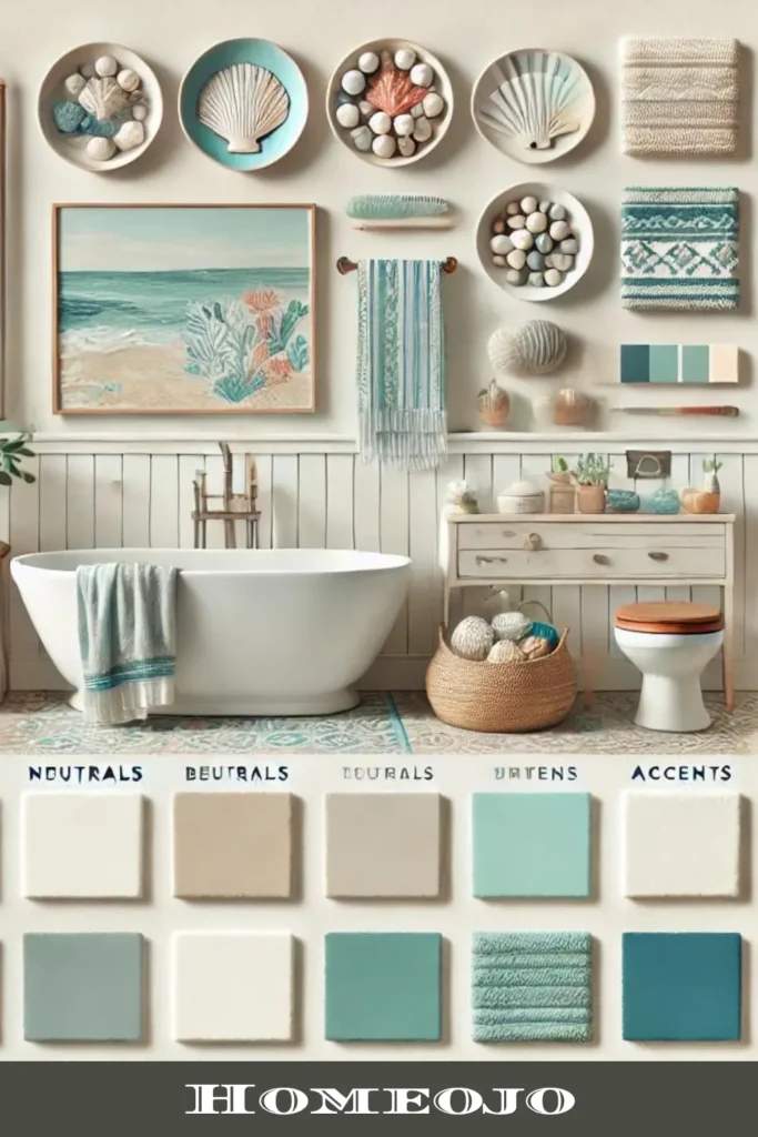 Color Palette for coastal bathroom