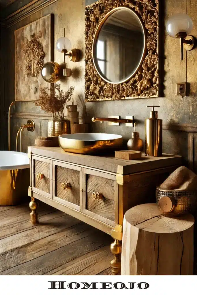 Suitable material for rustic bathroom decor