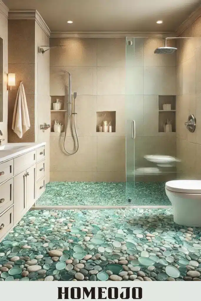 Sea Glass Pebble Tiles for bathroom