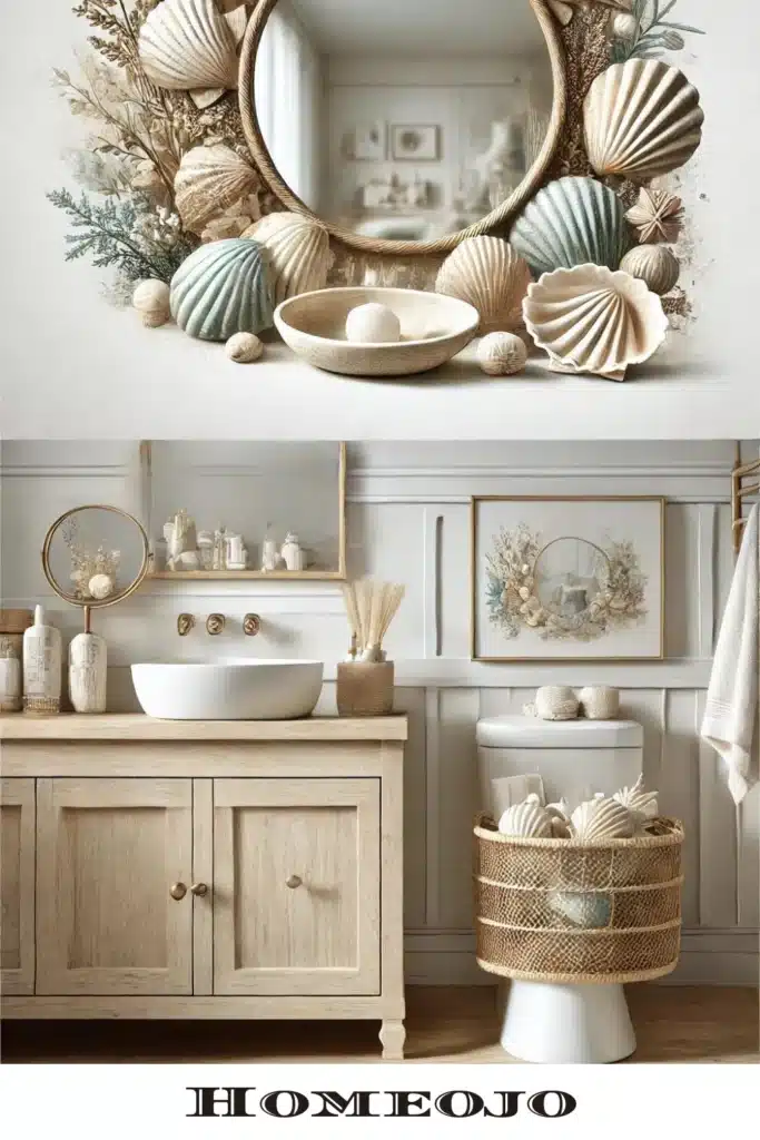 Shell accents for bathroom