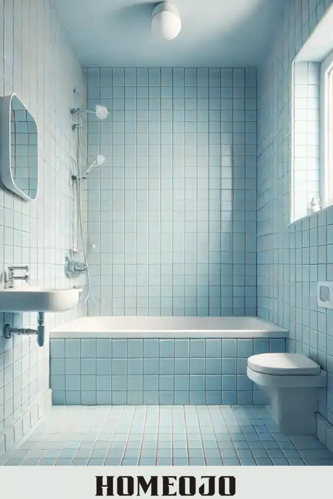 Blue tiles for small bathroom 