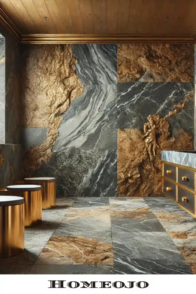 Stone marble for rustic bathroom