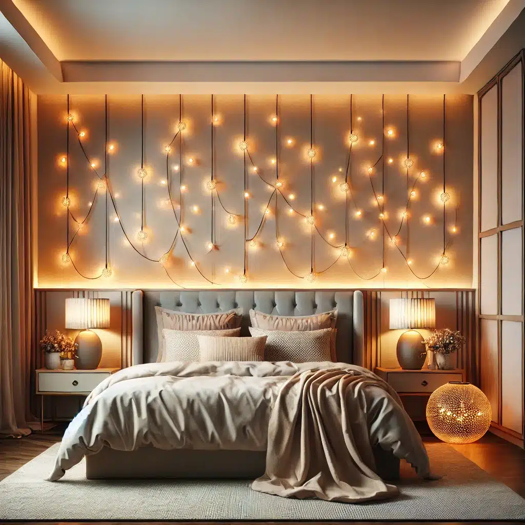 String Lights wall art for bedroom