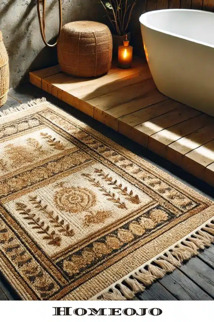 Rugs for rustic bathroom decor