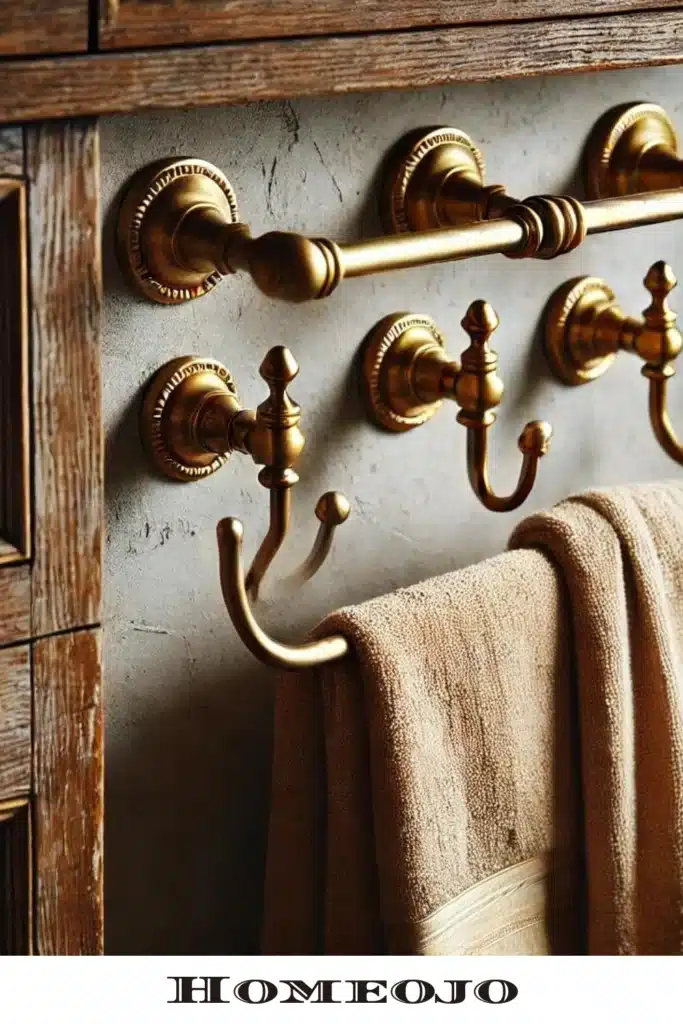 Gold Towel Bars and Hooks for bathroom 