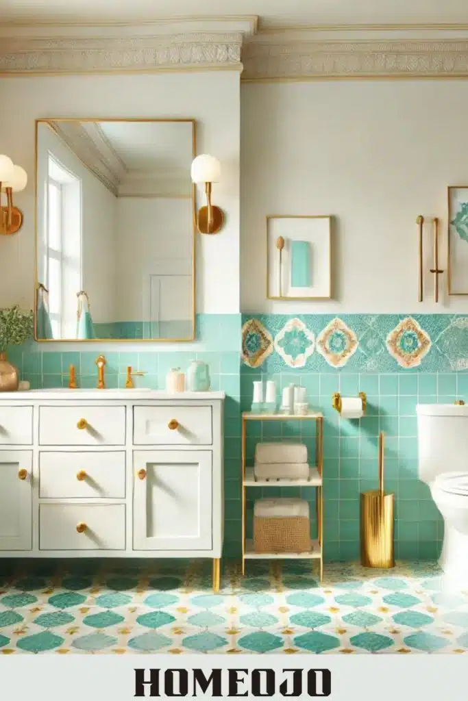 Turquoise and Aqua Blend Tiles for bathroom