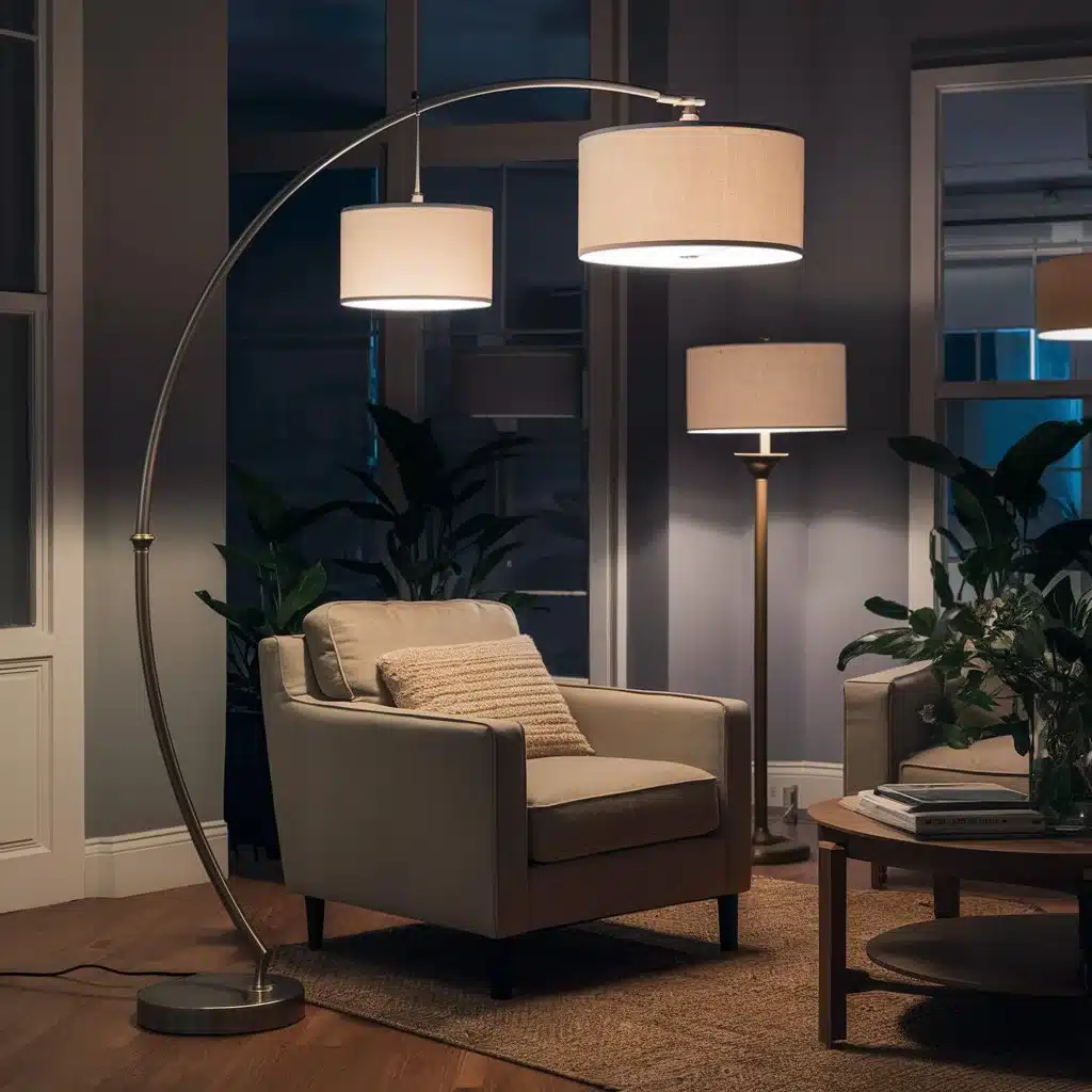 Arc Floor Lamp with Drum Shade for living room