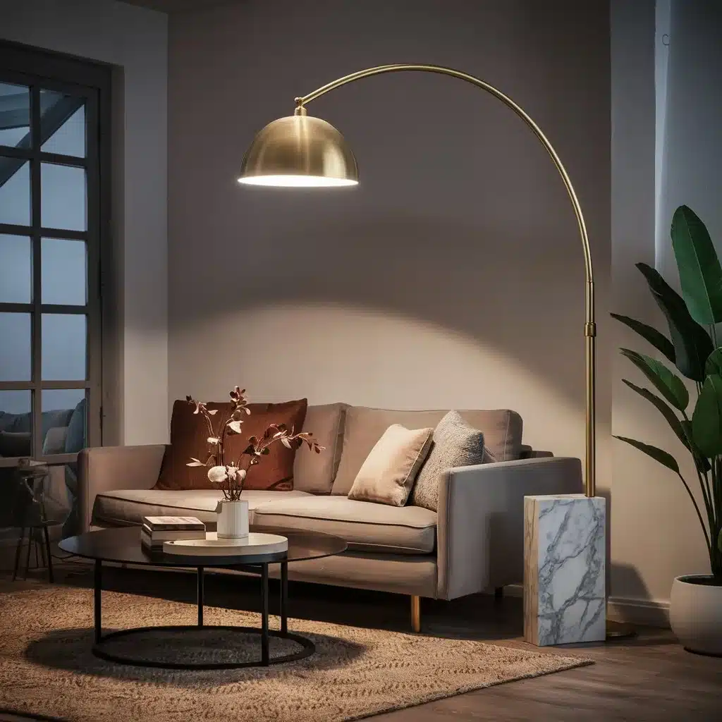 Arc Floor Lamp with Marble Base for living room