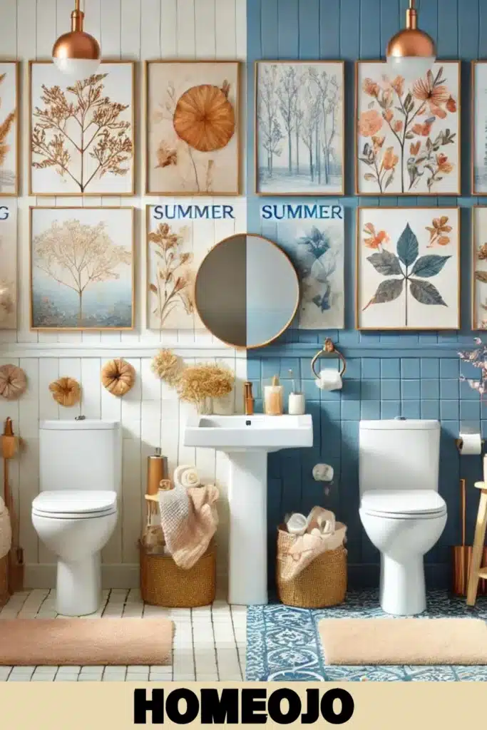 Seasonal decor for couple bathroom