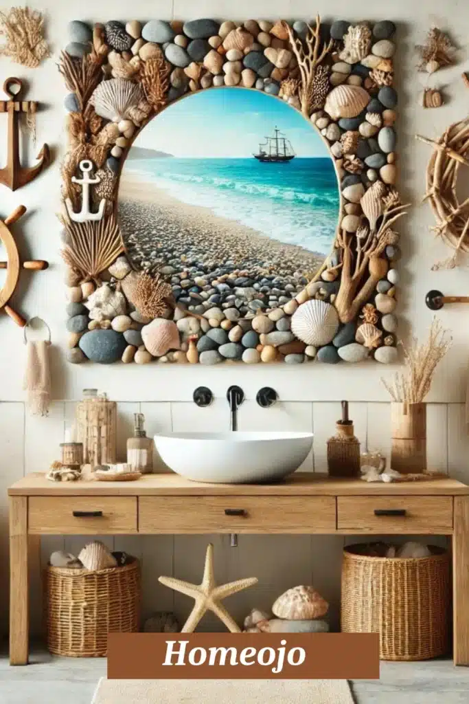 Coastal accents for teen girly bathroom