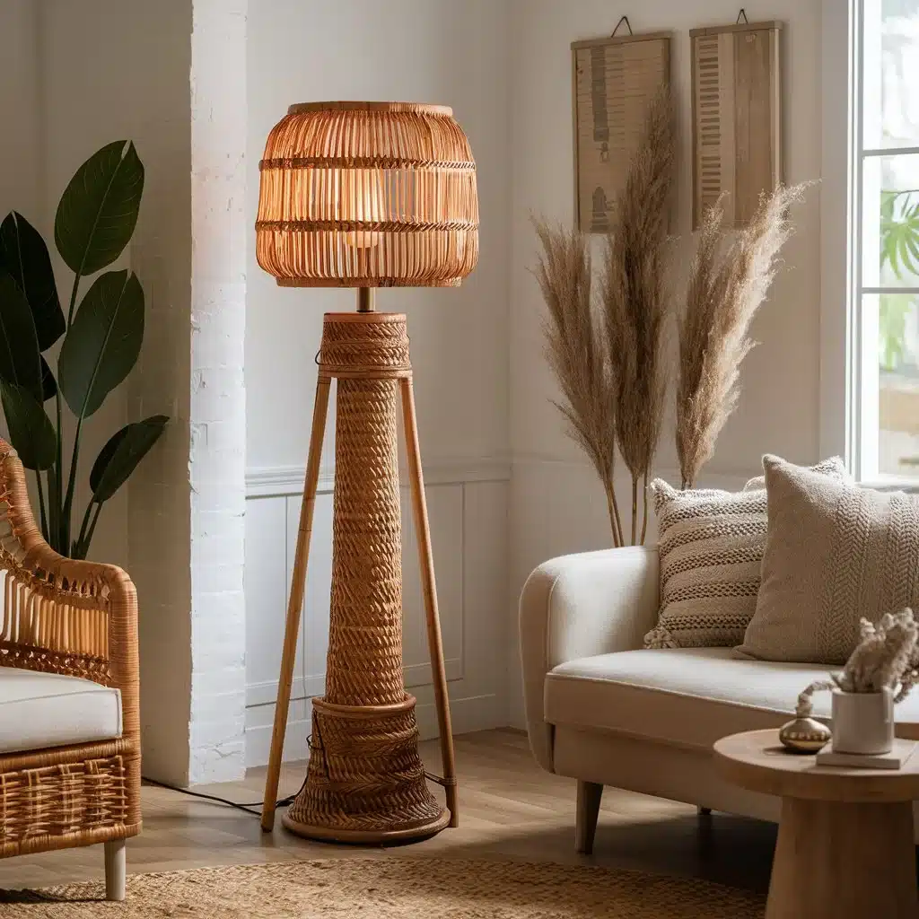 Bohemian Rattan Floor Lamps for living room