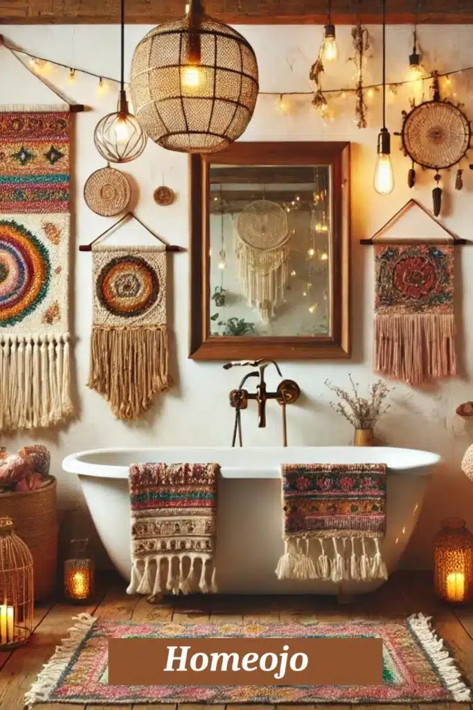 Bohemian Lighting for girly bathroom