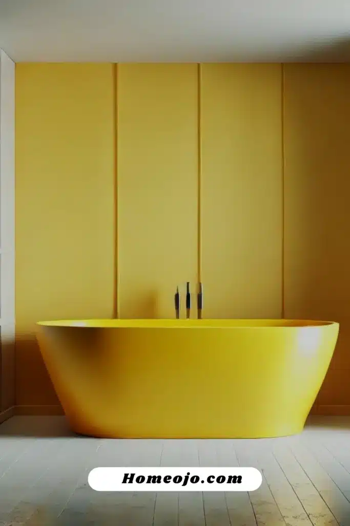 Bold yellow bathtub for bathroom