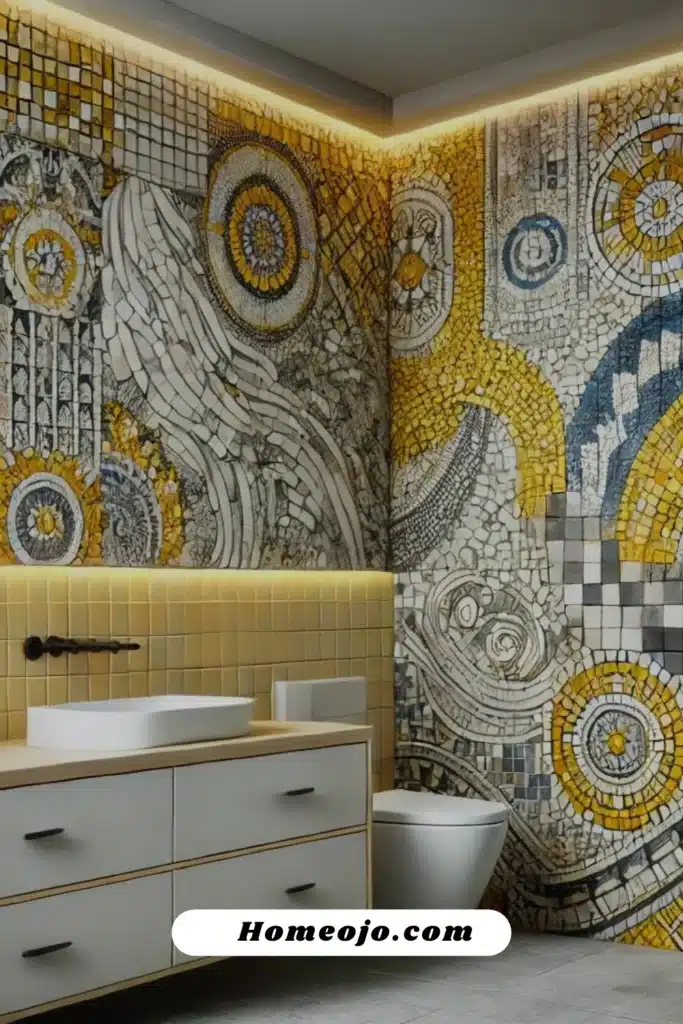 Mosaic tiles with mixed colors for bathroom