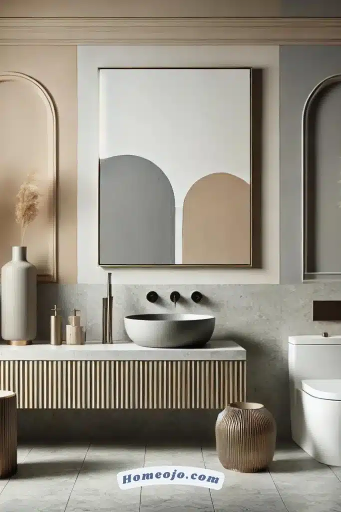 Gray and beige color for bathroom