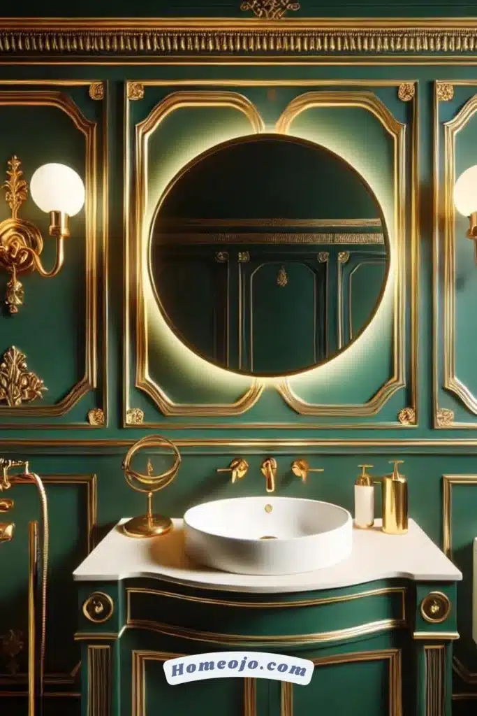 Deep green color for bathroom