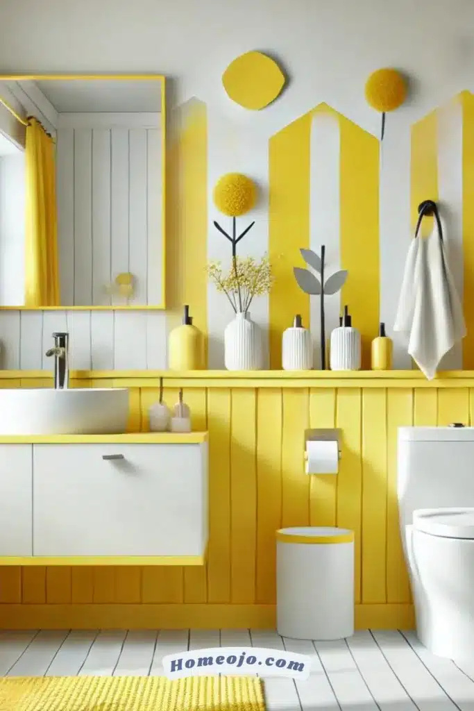 Bright yellow color for bathroom