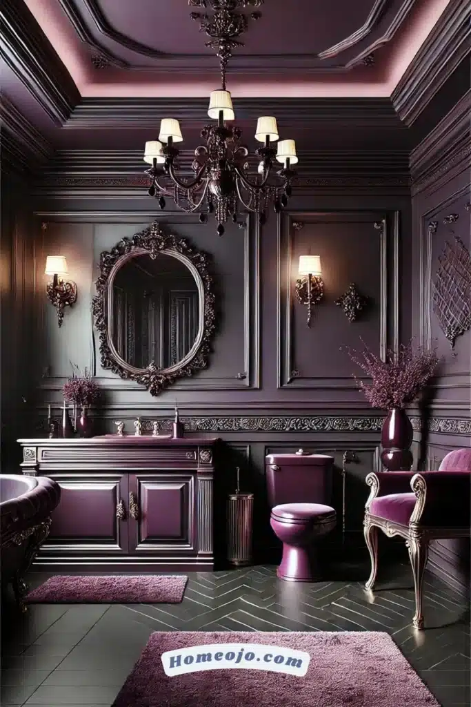 Deep purple color for bsathroom