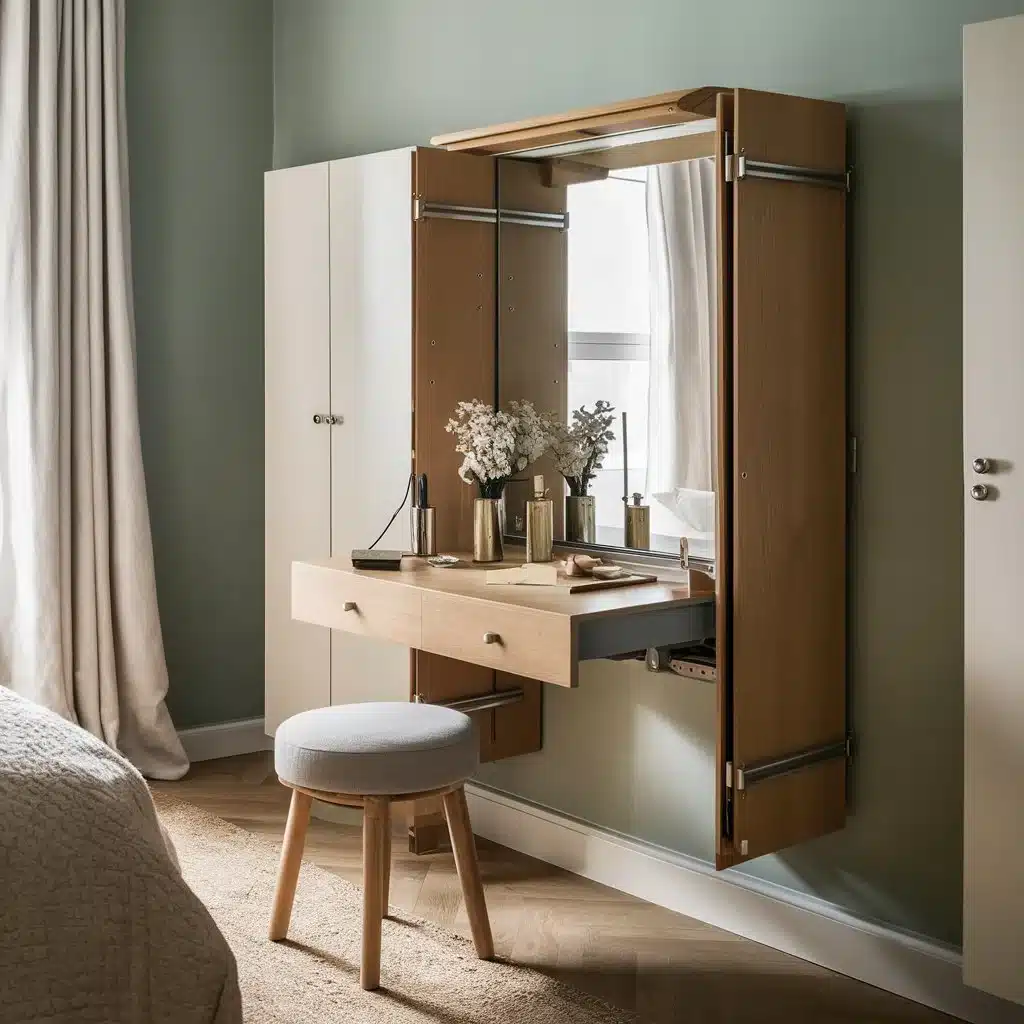 Compact Fold-Out Dressing Table