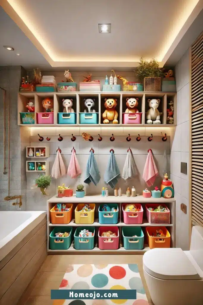 Storage ideas for kids bathroom