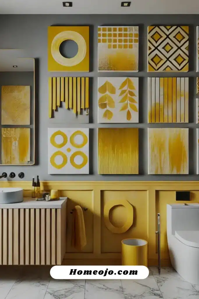 Yellow ombre effect for bathroom