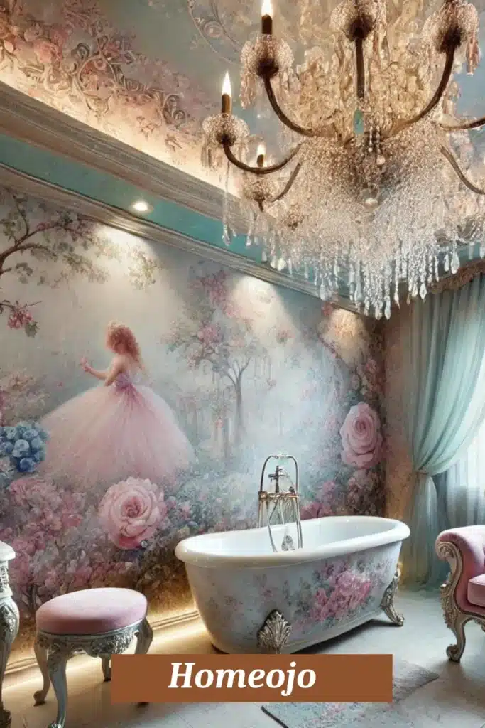 Wallpaper for girly bathroom