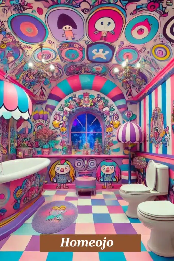 Magical bathroom for ten girls