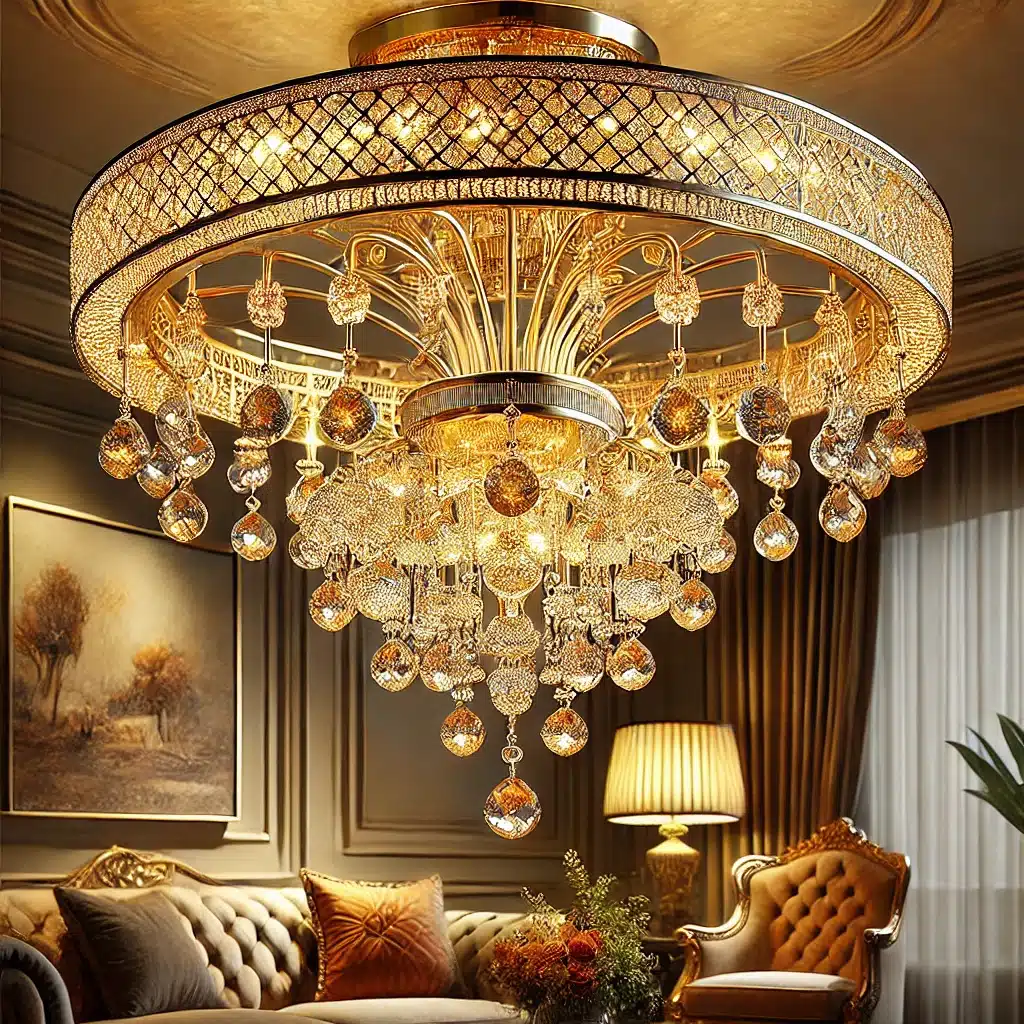 Gilded Luminescence chandelier for living room 