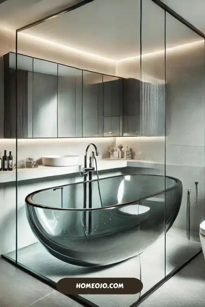 Glass bathtub