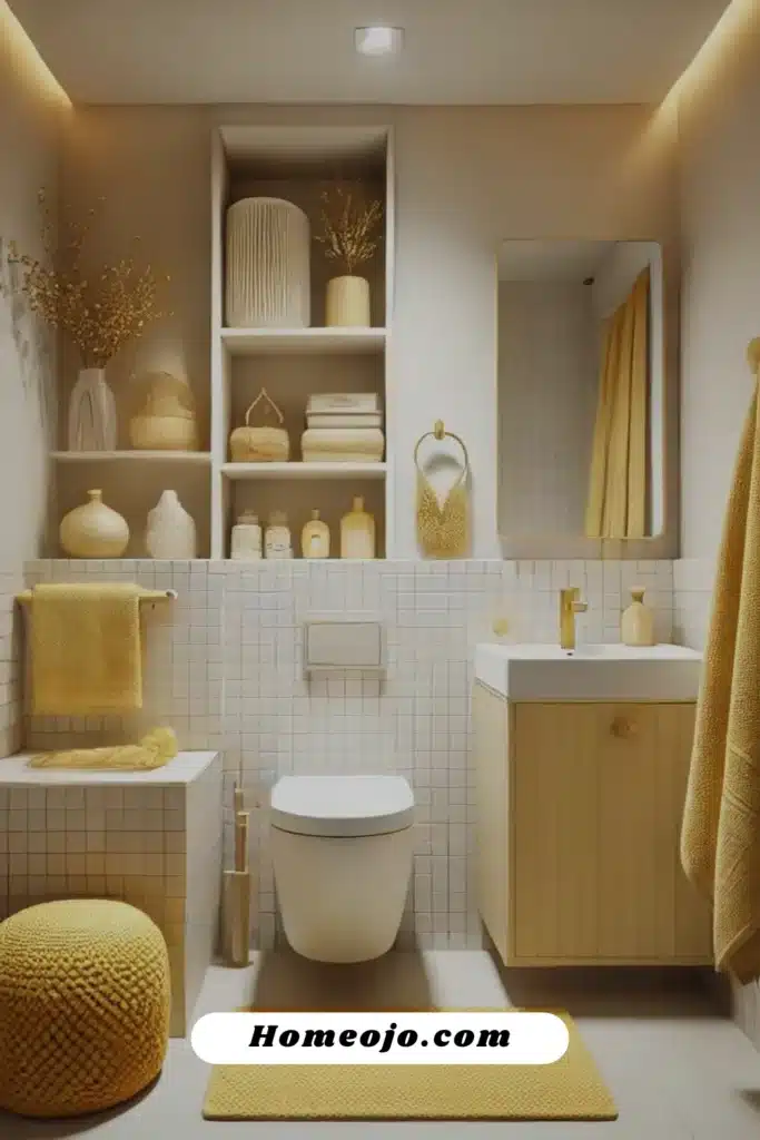 Yellow decor for Small bathroom