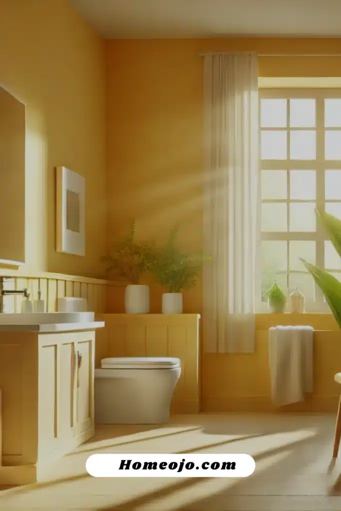 Yellow interior design for bathroom